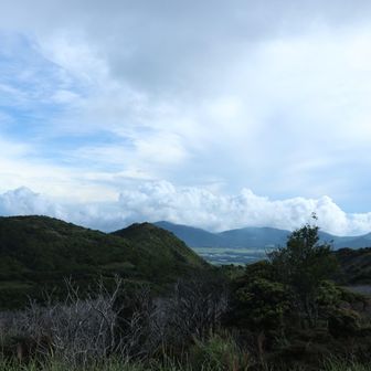 由布岳方面が雲の中へ