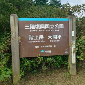 時間も無いので車で行ける所まで登って、8合目の大開平からスタートです。