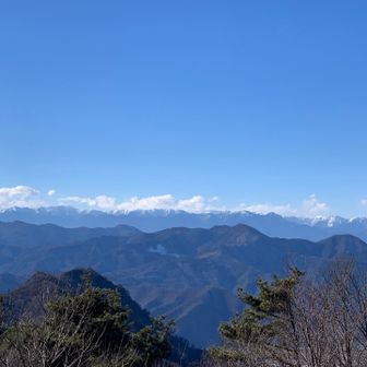 もう少し南の方。槍ヶ岳の山頂は、雲の中。