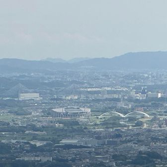 大岩展望台。豊田スタジアムがみえた！