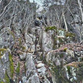 幕岩はここから上がります
