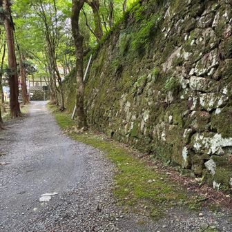 本山寺到着！いつ見ても、山寺には似つかわしくない城壁のような石垣。