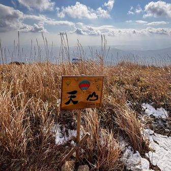 可愛い😍手彫りのバルーンデザインの山頂看板です。