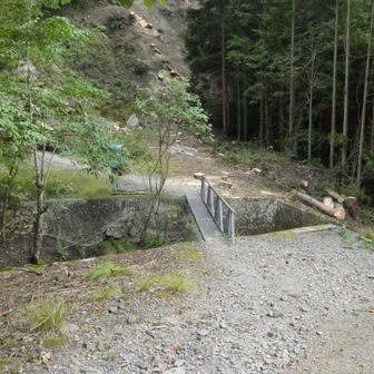 この橋を渡ってスタート。