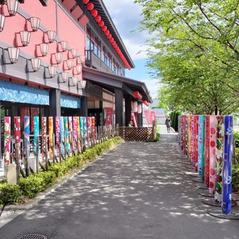 祭の湯みやげ市の外