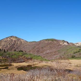 池塘と火打山