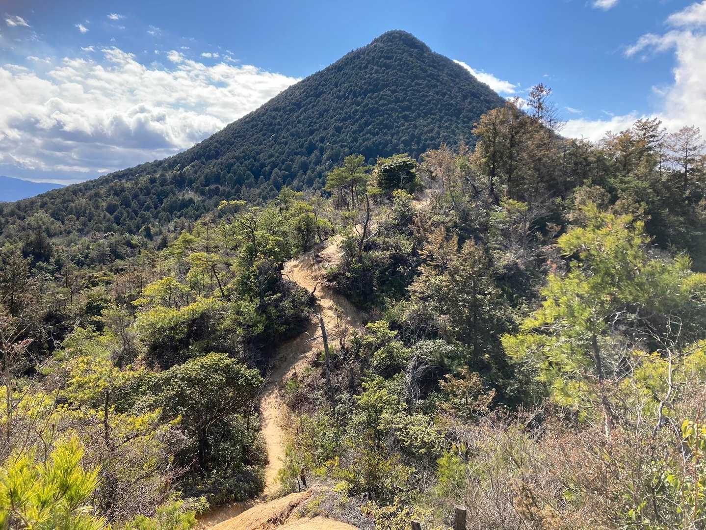 振り向くと …
「近江富士 🗻」と「稜線」