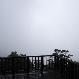 展望台到着、今日は真っ白ですね。
