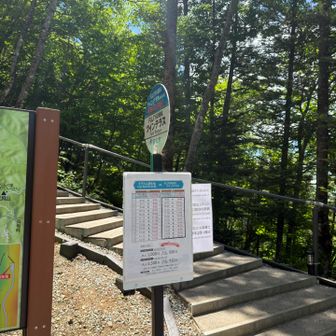 バス停から階段上がると、
さっきのテラスです
