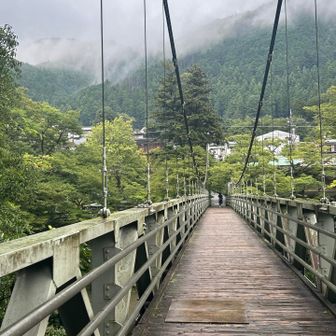 澤乃井園付近の吊り橋