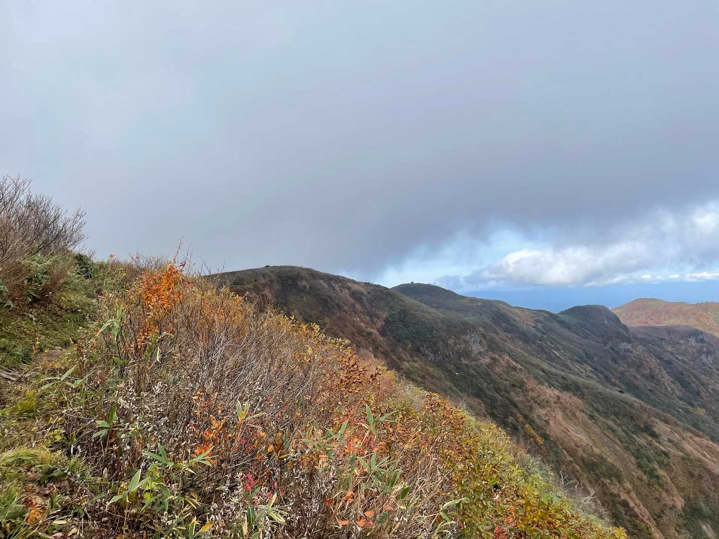 振り返って葉山山頂と奥の院