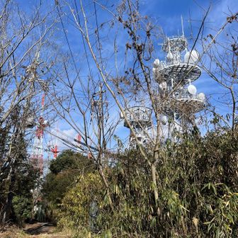 生駒山のアンテナ📡群が見えてきた。ゴール近いな。