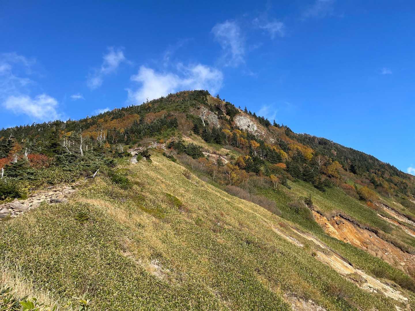 降りてきた横手山。やっぱり紅葉が暗い🍁