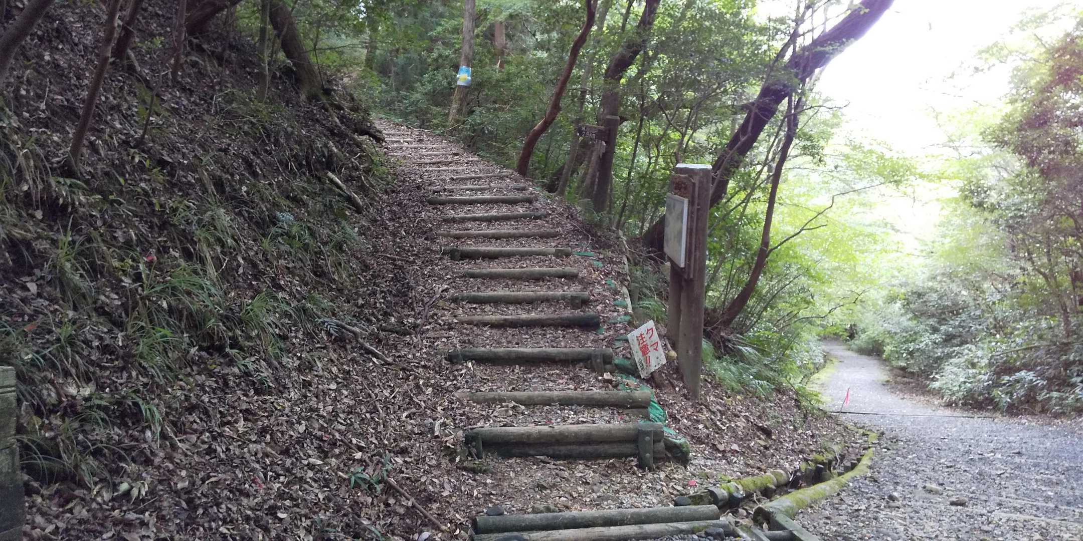 いつもスタートする登山口にやっと着きました。
