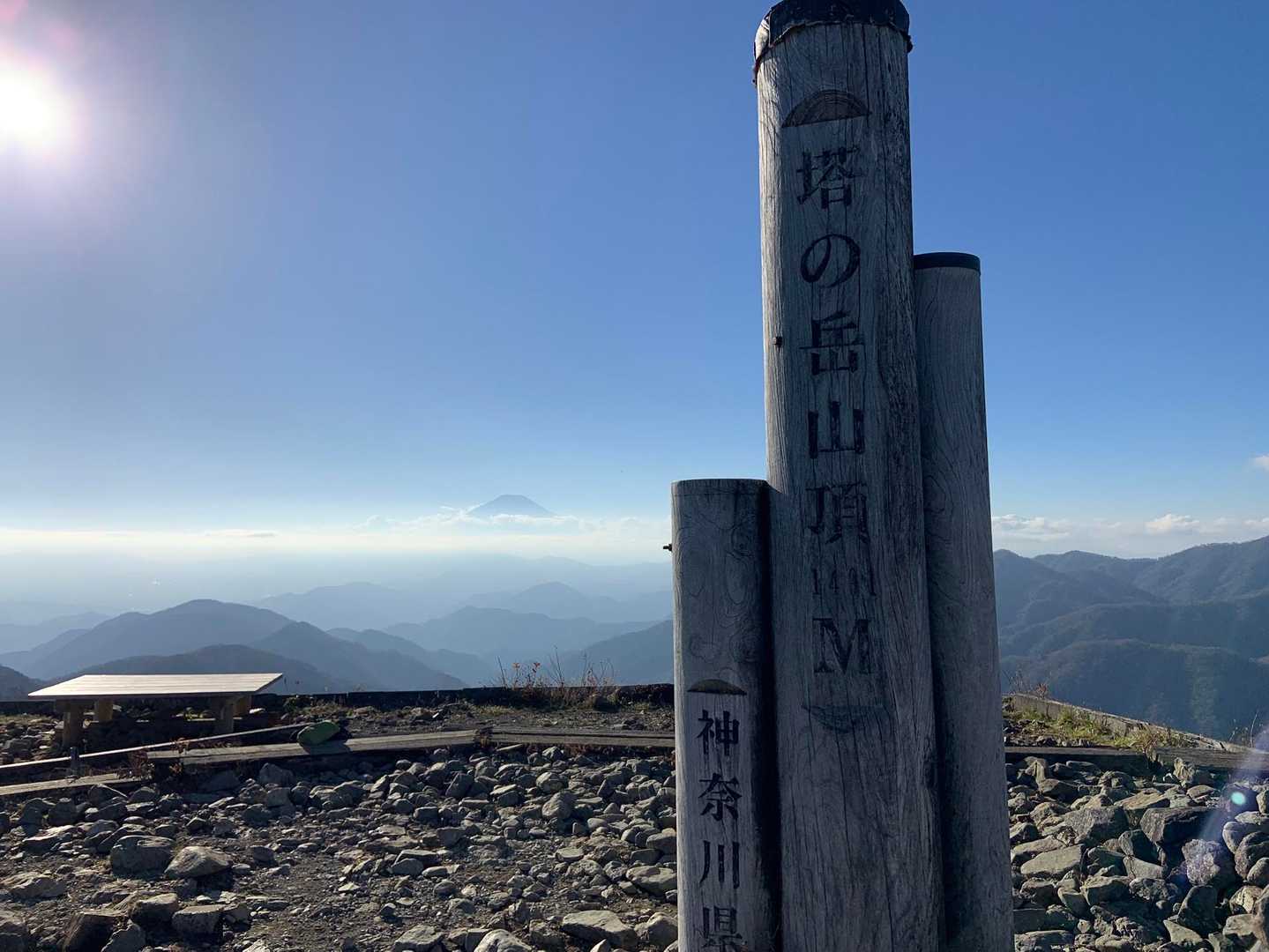 山頂と富士山