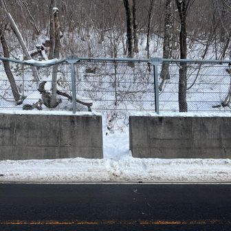登山口は擁壁の切れ間
わかりづらい…見すごして通り過ぎてしまった