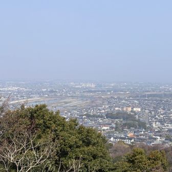 霞んどるな🌫️
何となく宮川堤はピンク色
東の展望台も訪れて､蓮随山方面へ降りていきます。