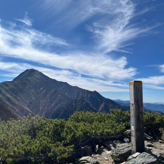 小太郎山山頂と北岳