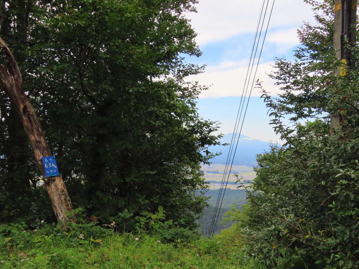 
高さ ムサシ(634m)の場所からはちょうどよく鳥海山が見えるも電線丸かぶり🫣
