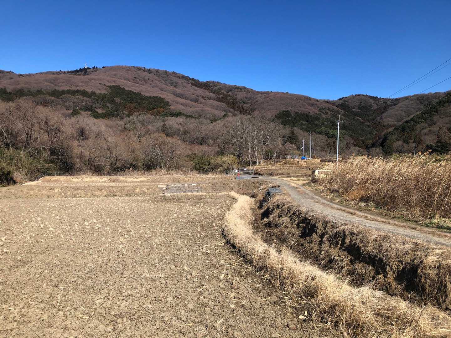 ちなみに、写真中心の谷が登山道なのですが、ここだけ杉がビッシリと生えていて花粉症にはツライ道でした。
でも、景色も最高でリハビリには丁度良い楽しいお山でした！今度来る時は、山口コースから小田城コースへ抜けてみたいなぁ。