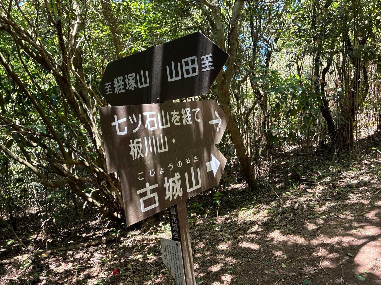 鹿鳴越連山の山道を歩く