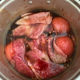 最近のブーム（トマトすき焼き🍅）