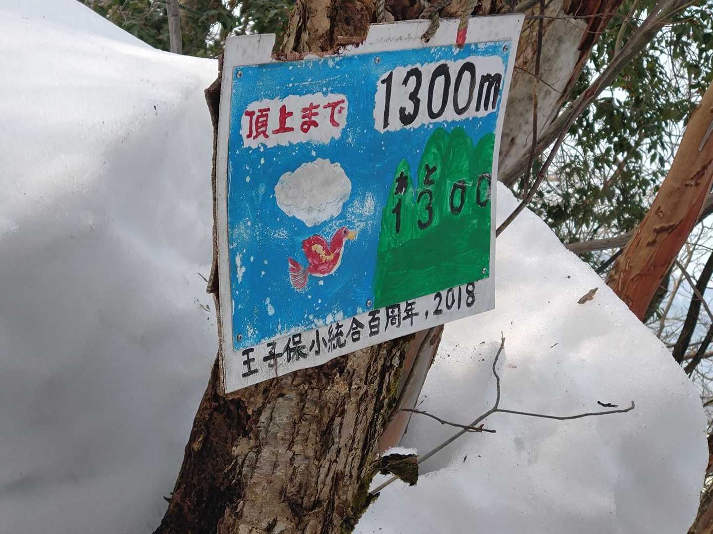 王子保小学校の生徒たちの絵に励まされ👏
日野神社から頂上まで3100mだったから、半分以上登ってきた