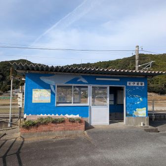 休憩がてら紀伊姫駅に立ち寄りました
こっちの無人駅は、ペイントされたところが多い