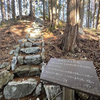 つきました、御殿山　山頂に白山神社

お姫様が白山から、二匹の龍をお供に白雲にのって来られて、ここの祠に住んだんだって🐉🐉

階段のぼってお詣りしました