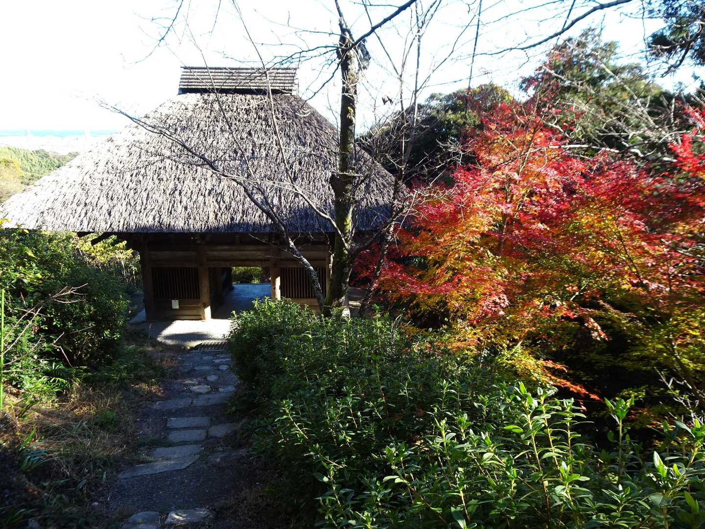 仁王門と紅葉