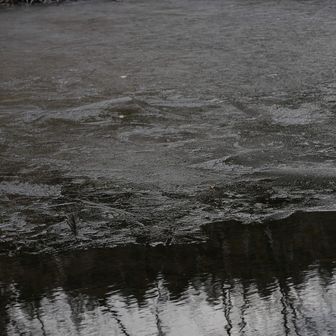 川面は凍って居ます
