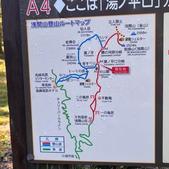 そして浅間山登山ルートマップ⛰
我々は草すべりから😃 ここで火山館にあるトイレへ✨️