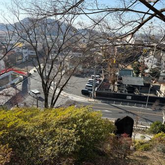 駐車場の真上に出る感じでした。