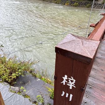 清流　梓川も濁るくらいの豪雨でした