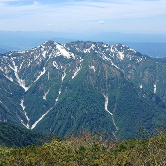 目の前に八海山