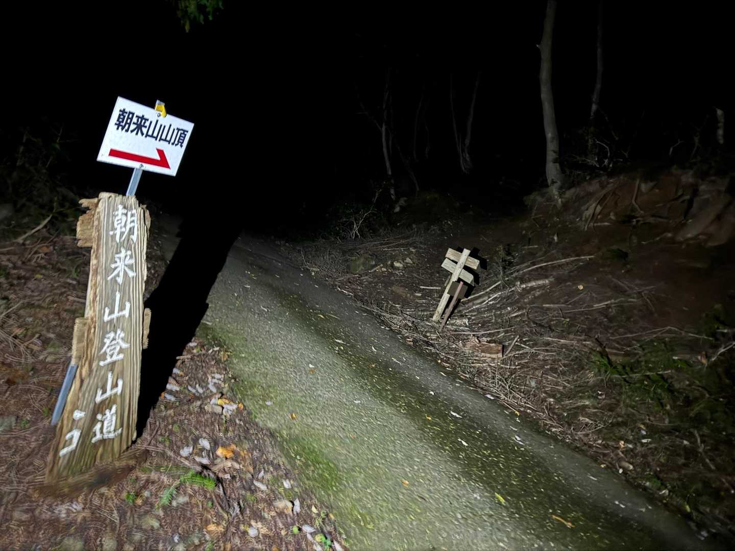 こちら側は立派な登山道の案内があり安心して登れる。
朝来山の反対側は登山道とは呼べない尾根歩きになるので、自身のない方はこちら側の登山道をピストンするのが無難だろう。