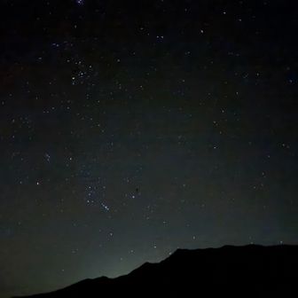 星空の下出発