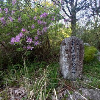 登山道整備記念碑。登山コースは結構険しく現在は荒れいる所も‼️