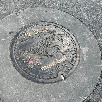 mont-bellのお店の前にこんなお洒落な
マンホールが。今まで一度も気づかずだったなあ。
