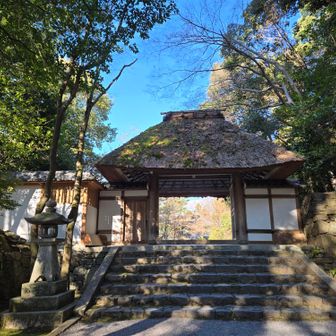 法然院　茅葺き屋根の山門