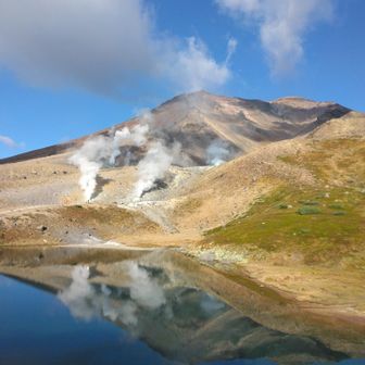 まさしく　旭岳の　姿見の池