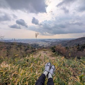 三好山山頂から一段下がる。
