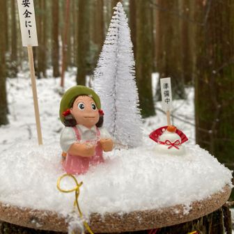 メイちゃんに新年のあいさつして。