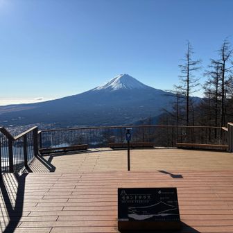 階段を登り切ると感激の富士山ドド～ンでした😮
ココはセカンドテラス👆