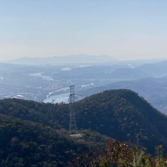 悠々と曲がり流れる吉井川の展望