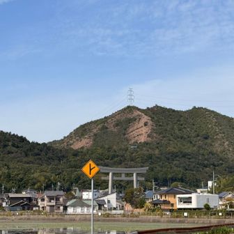 印象的な鳥居が見えてきた