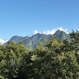 右のピークがたぶん大山。左奥はたぶん赤岩尾根