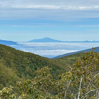 振り向くと鳥海山
