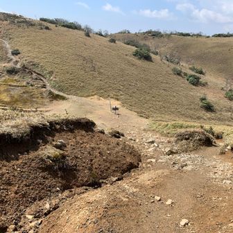 小女郎峠。ここから、ガレ場の下山。膝にくる。