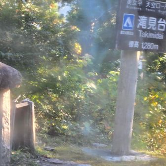 バスは名勝で停まって車内アナウンスの説明